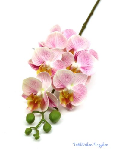 Orchidea szálas művirág ág 63 cm - Rózsaszín