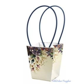 Virágtáska nagy trapéz - Kék peónia