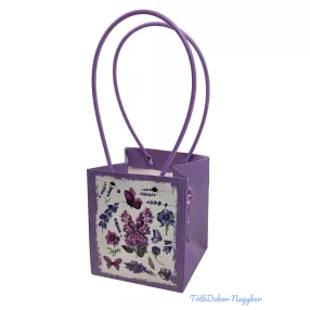 Virágtáska kocka virágmintás - Orgona