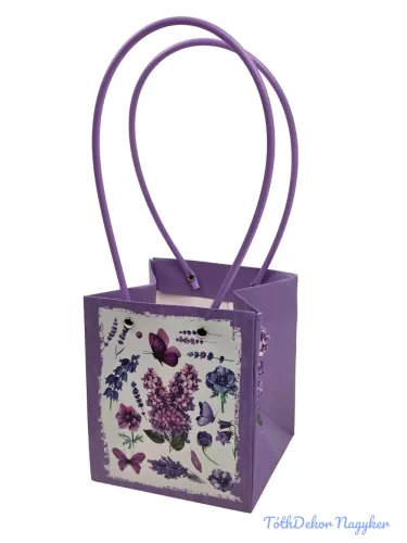 Virágtáska kocka virágmintás - Orgona