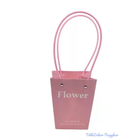 Virágtáska nagy trapéz Flower - Rózsaszín