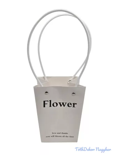 Virágtáska nagy trapéz Flower - Fehér