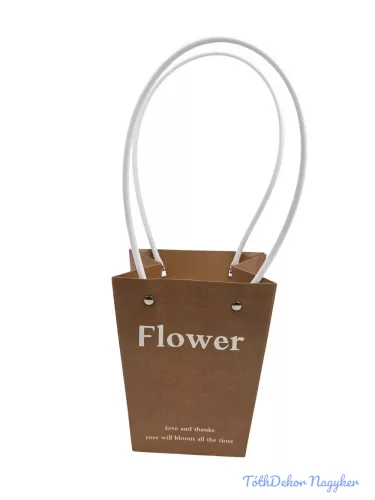 Virágtáska nagy trapéz Flower - Natúr