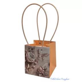 Virágtáska kocka - Barack Pillangós