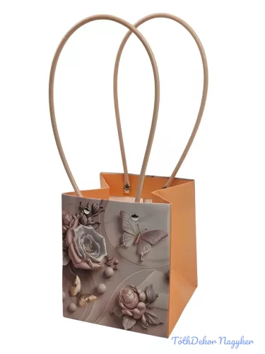 Virágtáska kocka - Barack Pillangós