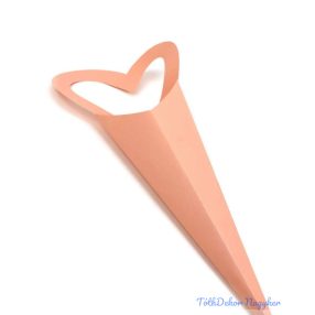 Szíves szálas virág csomagoló 45cm - Barack