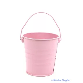 Színes bádog füles vödör 10cm - Rózsaszín