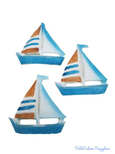 Nyári dekor - Vitorlás hajó kb 6,6cm 3db/csomag