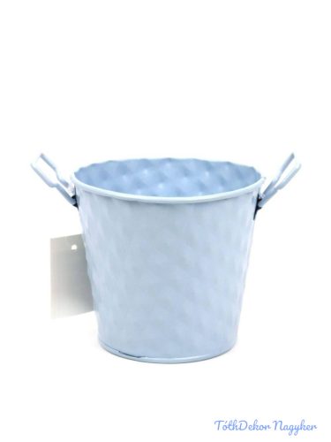 Rombusz mintás füles bádog kaspó 10cm - Kék