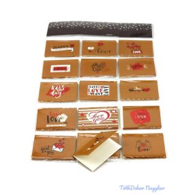 Ajándékkísérő kártya szett LOVE 120db/csomag - Tégla