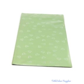   Fólia ív 57x57cm 20db/csomag - Rajzolt szív mintás  Zöld