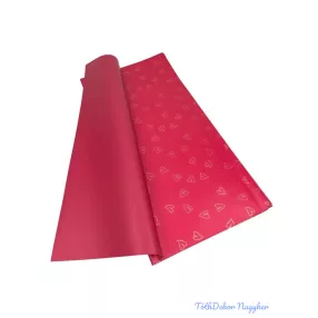   Fólia ív 57x57cm 20db/csomag - Rajzolt szív mintás Bordó