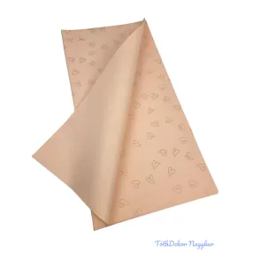   Fólia ív 57x57cm 20db/csomag - Rajzolt szív mintás Barack