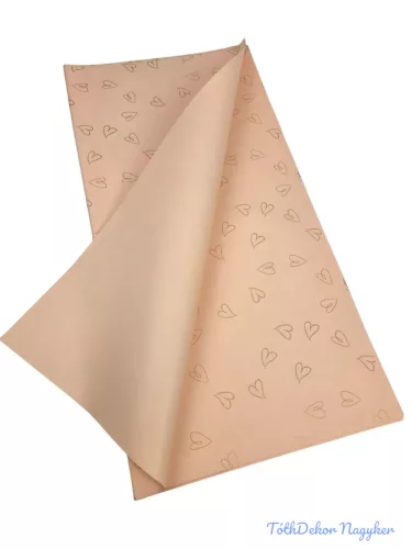 Fólia ív 57x57cm 20db/csomag - Rajzolt szív mintás Barack