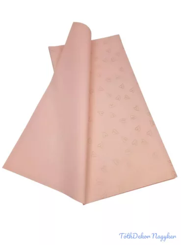 Fólia ív 57x57cm 20db/csomag - Rajzolt szív mintás Rózsaszín