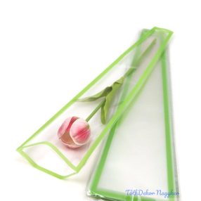 Szálas virág tasak - Színes keretes Zöld