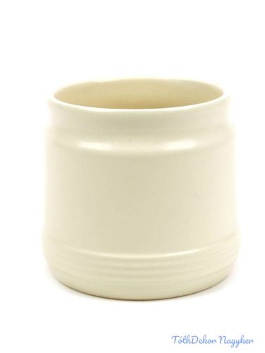 Csíkos aljú henger kaspó 9,5cm - Krém