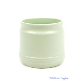 Csíkos aljú henger kaspó 9,5cm - Zöld