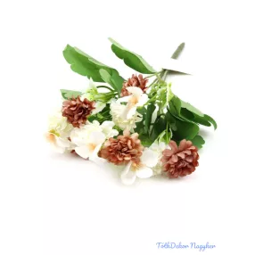 Vegyes virágú kis csokor 33cm 258 - Barna-Fehér