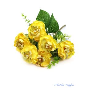 Gardénia selyem csokor 40cm - Sárga