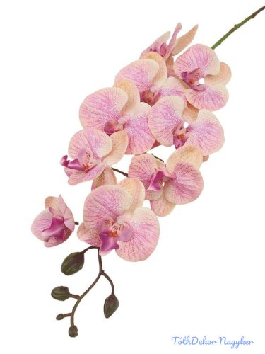 Orchidea 9 mű fejes ág 110cm - Barack-Rózsaszín