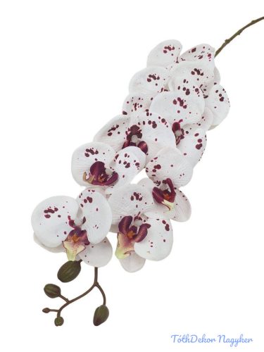 Orchidea 9 mű fejes ág 110cm - Bordó Pöttyös