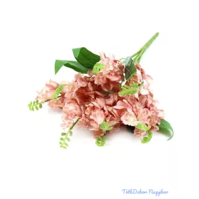   Fürtös virágú 9 ágú selyem csokor 50cm - Fáradt Rózsaszín