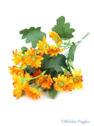 Margaréta selyemvirág csokor 32cm - Narancs