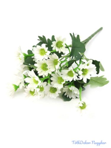Margaréta selyemvirág csokor 32cm - Fehér