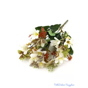 Kis virágos selyem csokor 30cm 271 - Törtfehér