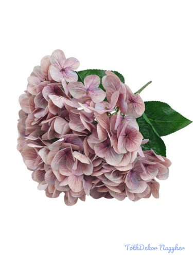 Erezett gumis szirmú hortenzia 5ágú csokor 46cm - Fáradt Lila
