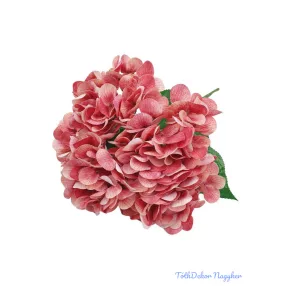 Erezett gumis szirmú hortenzia 5ágú csokor 46cm - Mályva
