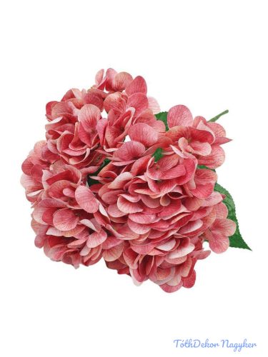 Erezett gumis szirmú hortenzia 5ágú csokor 46cm - Mályva