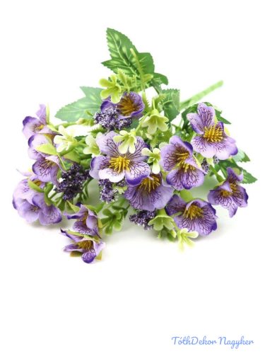 Kisfejű árvácska csokor 28cm - Lila