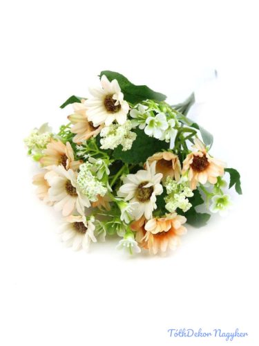 Vegyes színű margaréta csokor 28cm - Barack