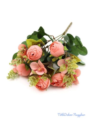 Boglárka selyem csokor 32cm - Korall