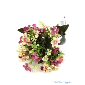 Kisvirágos selyem csokor 29cm - Mályva