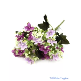 Kisvirágos selyem csokor 29cm - Lila