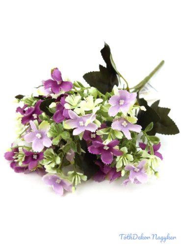 Kisvirágos selyem csokor 29cm - Lila