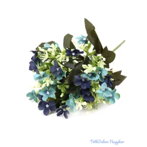 Kisvirágos selyem csokor 29cm - Kék