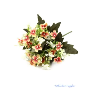 Kisvirágos selyem csokor 29cm - Cirmos Fehér