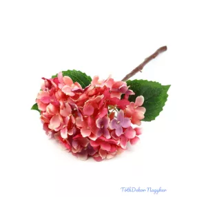 Hortenzia ág levéllel 36cm - Pink