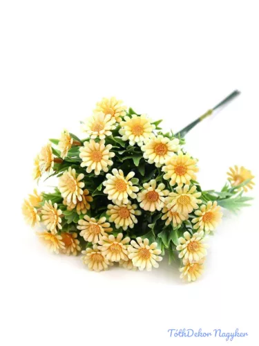 Műzöld százszorszép 6szál/köteg 25cm - Sárga