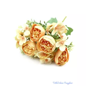 Vegyes ranunculus selyem csokor 31cm - Barack