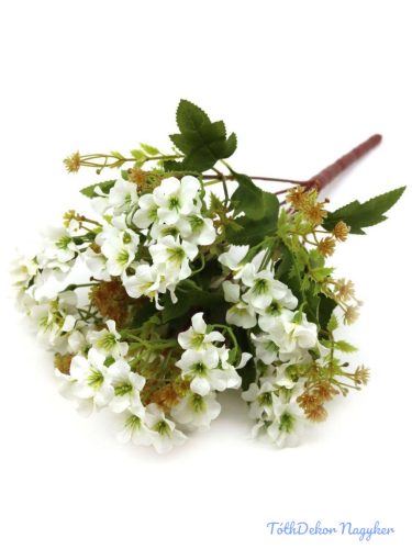 Apró virágos selyem csokor 42cm - Fehér