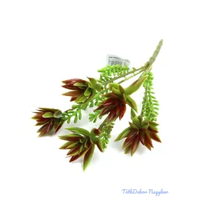 Pozsgás műzöld csokor 33cm - Bordós végű