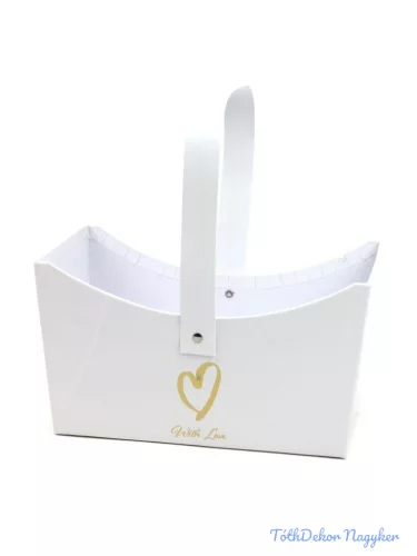 Füles táska papírdoboz 20 cm - Fehér