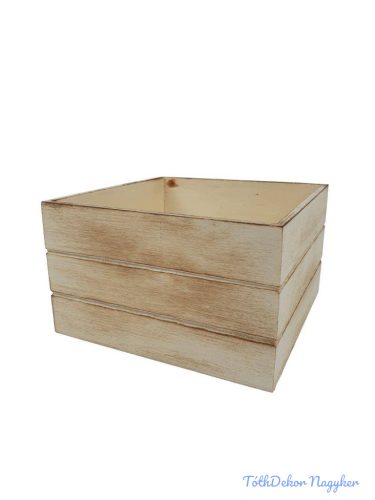 Magaságyás fa ládikó 15cm - Natúr