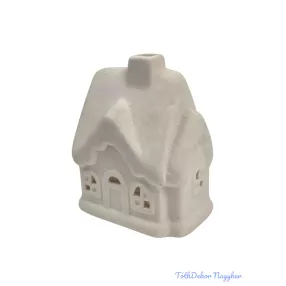 Kerámia fehér téli házikó - Matt tetejű C