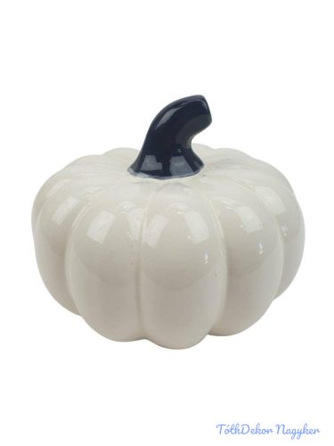 Fényes kerámia tök 13,5 cm - Krém 